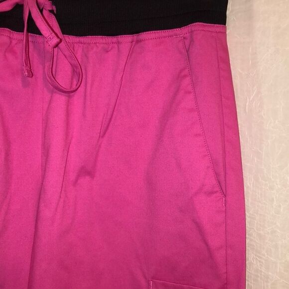 Scrubstar XS Pink with Black Details Scrub Uniform Pants - Picture 5 of 12